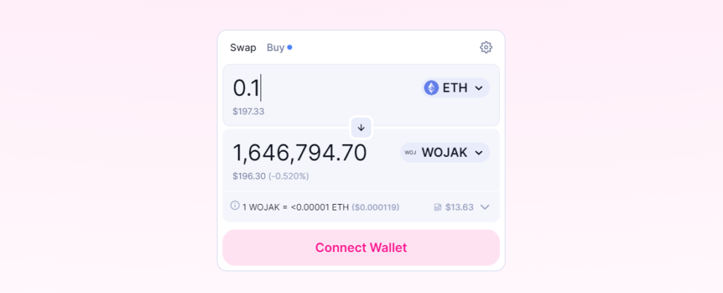 Showing How to Buy WOJAK Tokens on Uniswap