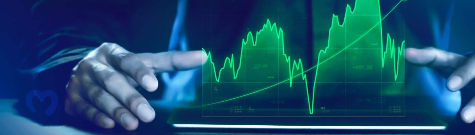 Trader using on-chain analysis tools on his tablet