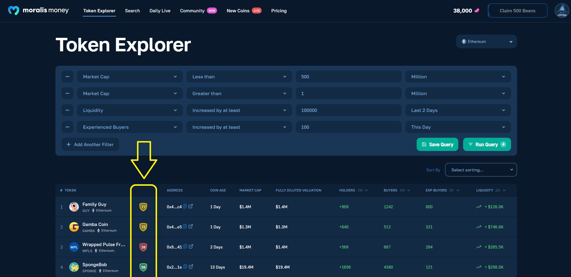 Token Shield allows users to avoid scams when using Moralis for crypto trading signals