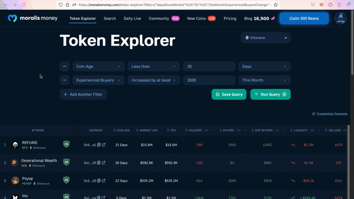 GIF Showing How to Set Alerts on Moralis Crypto Trading Tool