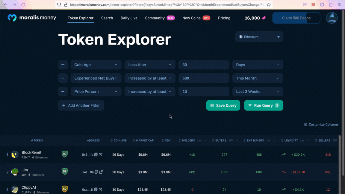 Useful metrics inside Moralis to search for the next crypto trade