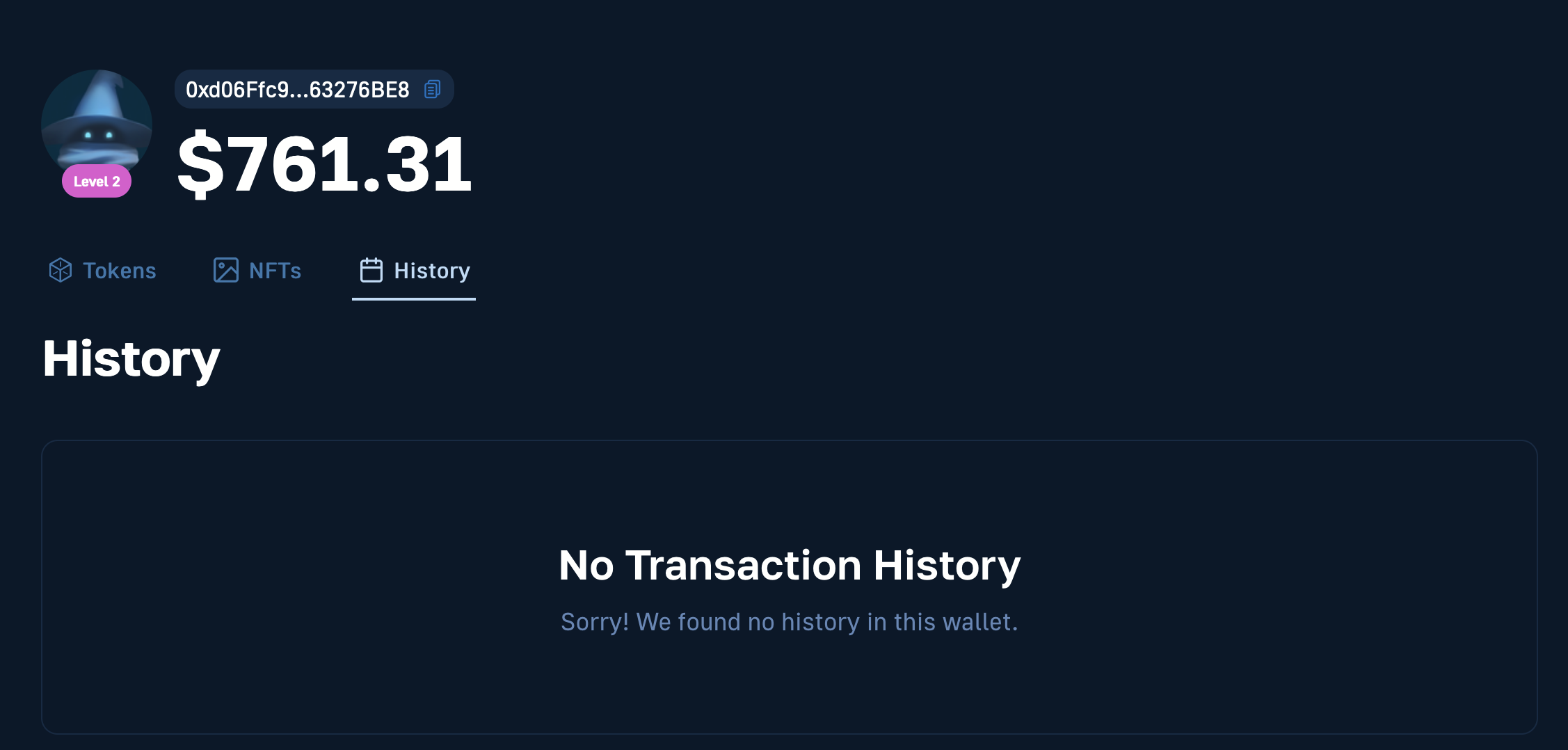 History table inside Moralis so users can easily track cryptocurrency