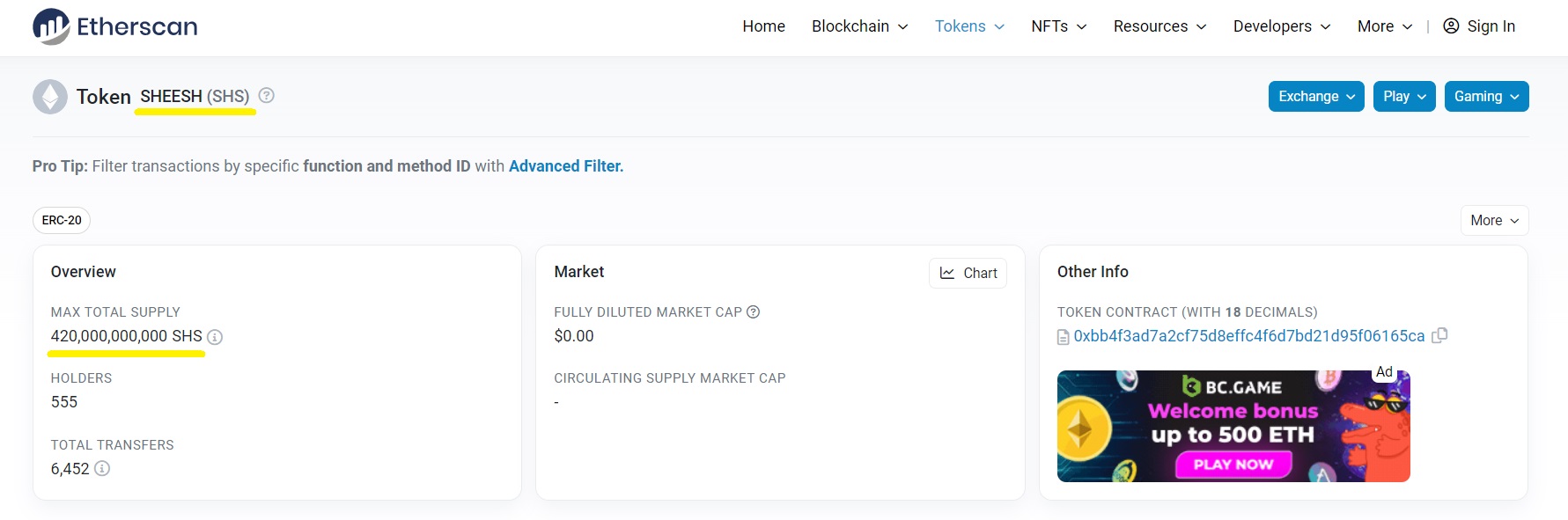 Analyzing the Sheesh Coin (SHS) Price and How to Buy $SHEESH-total-supply-on-Etherscan