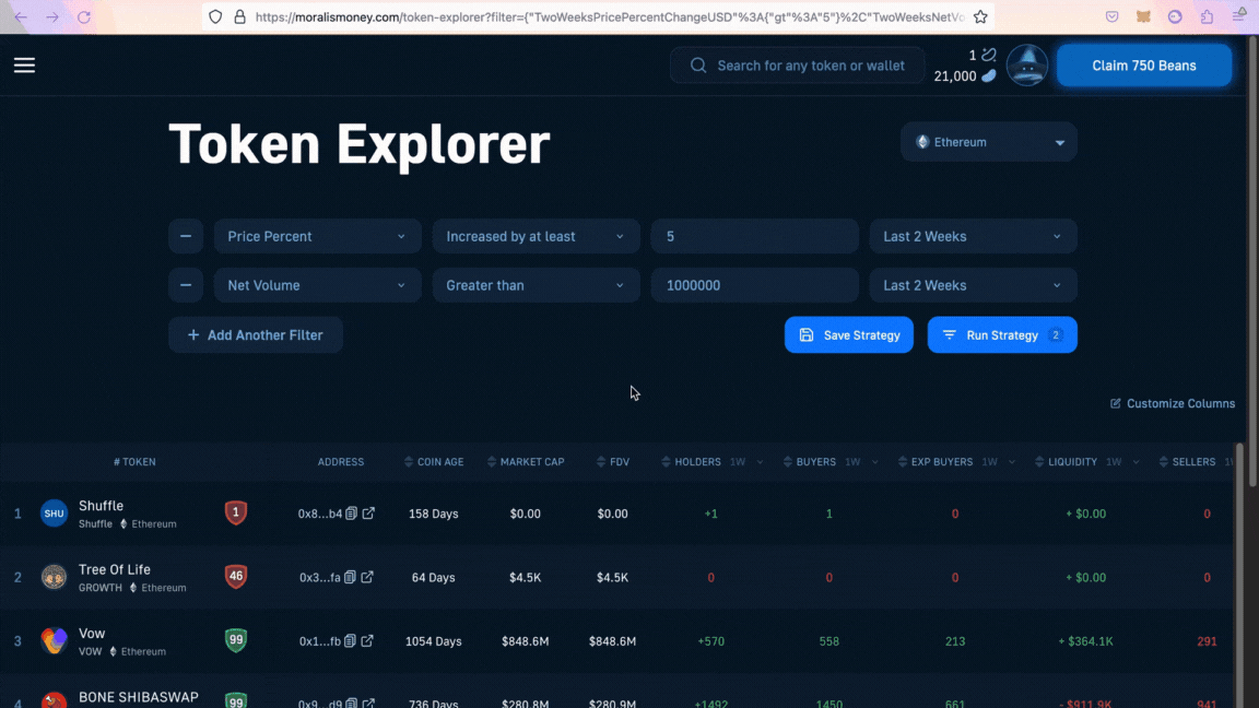 GIF showing how to receive crypto breakout signals using Moralis alert feature