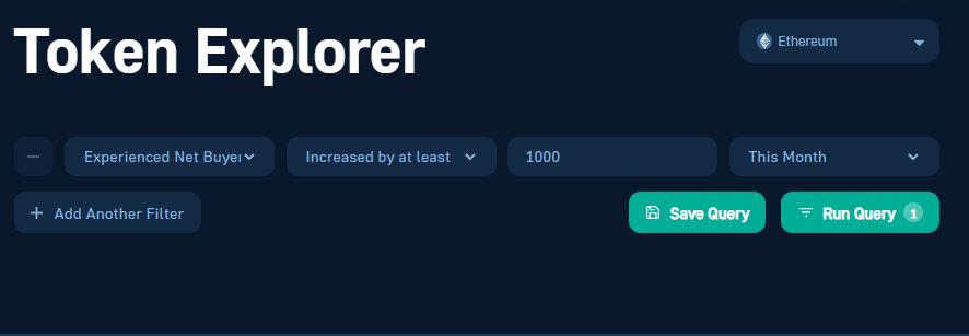 Experienced Net Buyer Token Explorer Filter