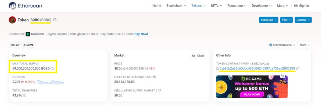 $BOBO-coin-on-Etherscan