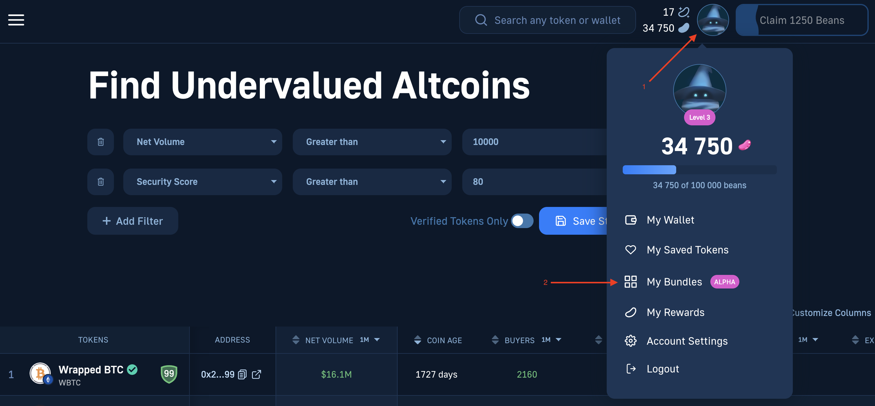 Accessing the crypto whale tracker inside moralis