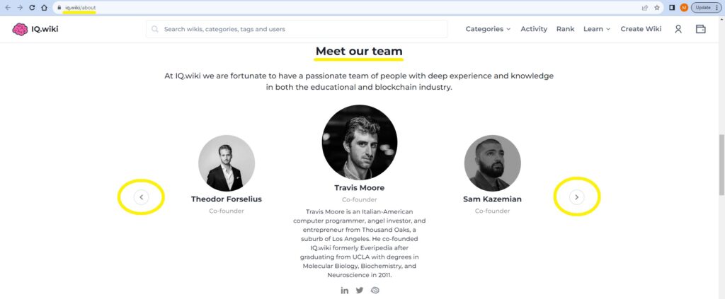 IQ crypto (Everipedia) team and information