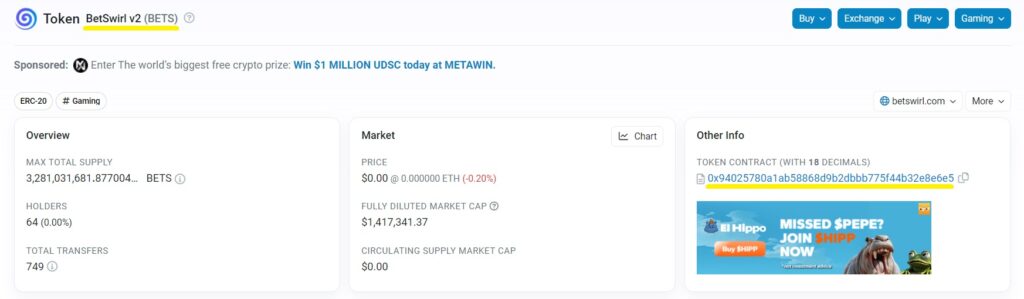 BetSwirl-token-BETS-crypto-on-Etherscan