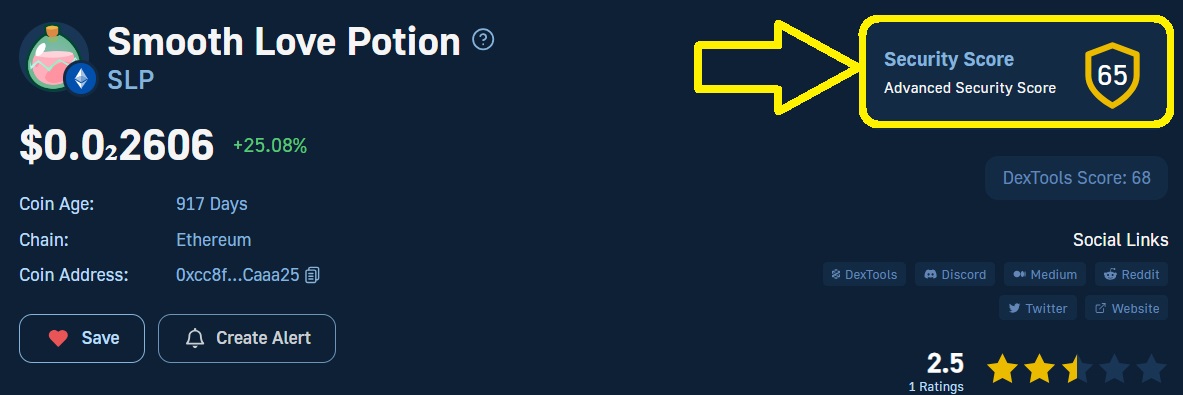 Smooth Love Potion Moralis Advanced Security Score
