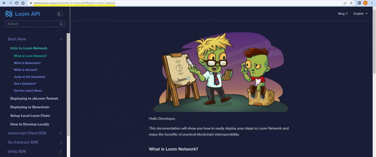 Documentation pages for Loom Network Developers