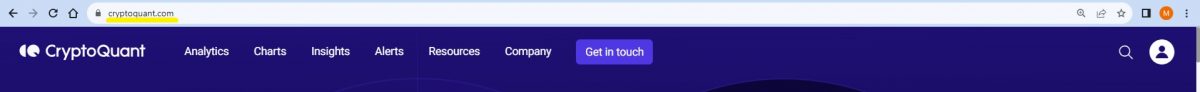 Cryptoquant landing page