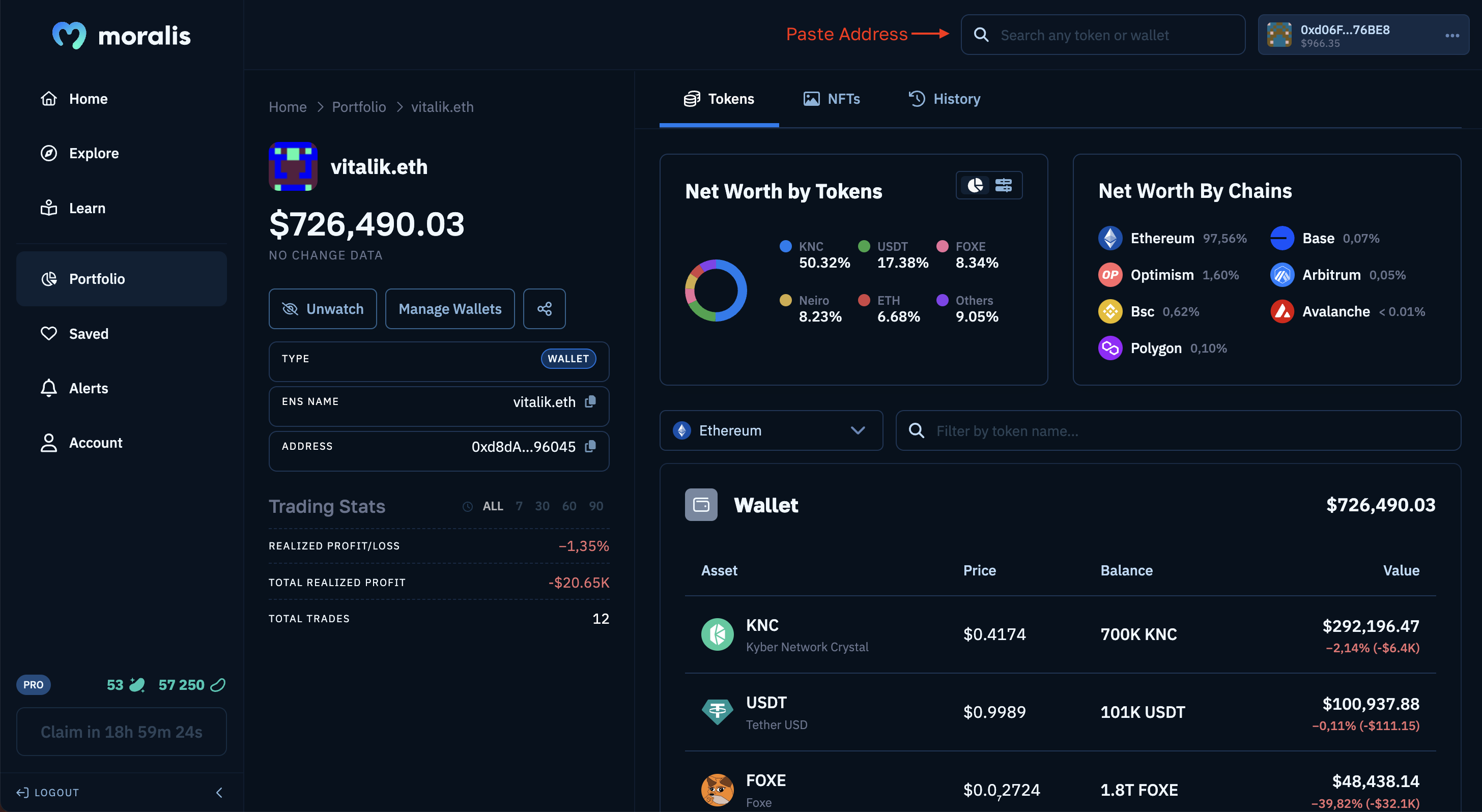 Wallet analyzer example.